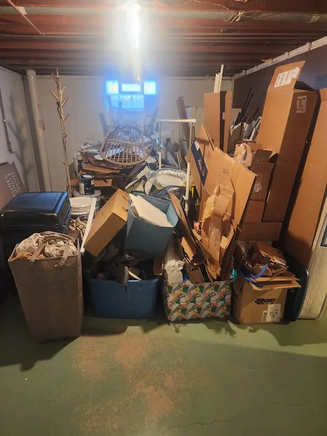 Roll-off dumpster container at job site for 4 Yard Dumpster Rental in Lovejoy